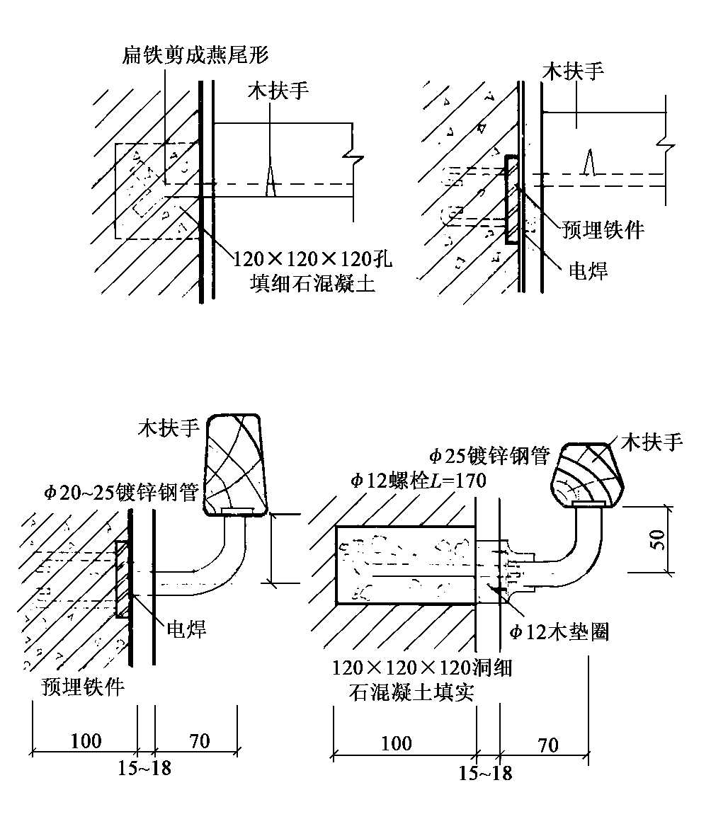 項目名稱　硬木靠墻扶手