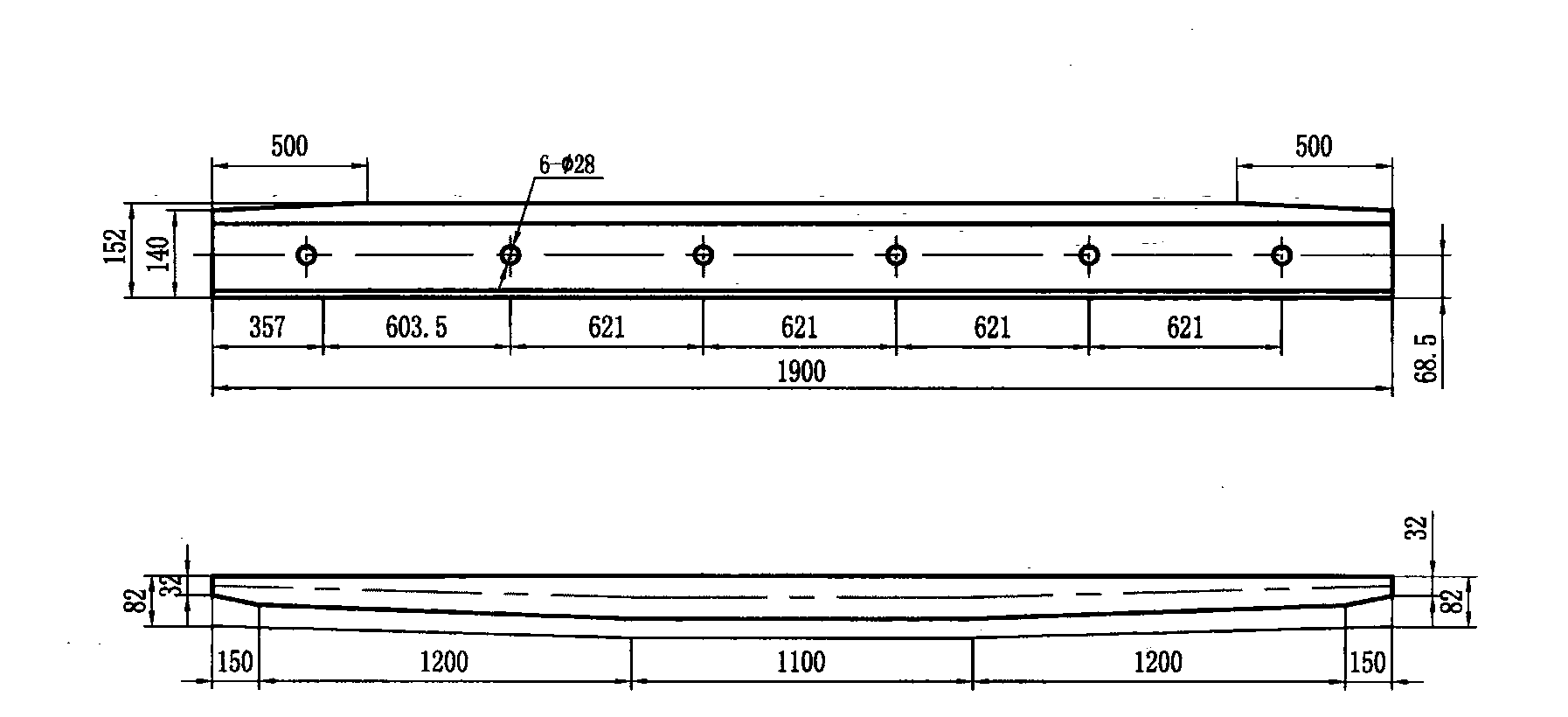 60kg/m鋼軌9號單開道岔(混凝土岔枕)側向護軌 CB589-03