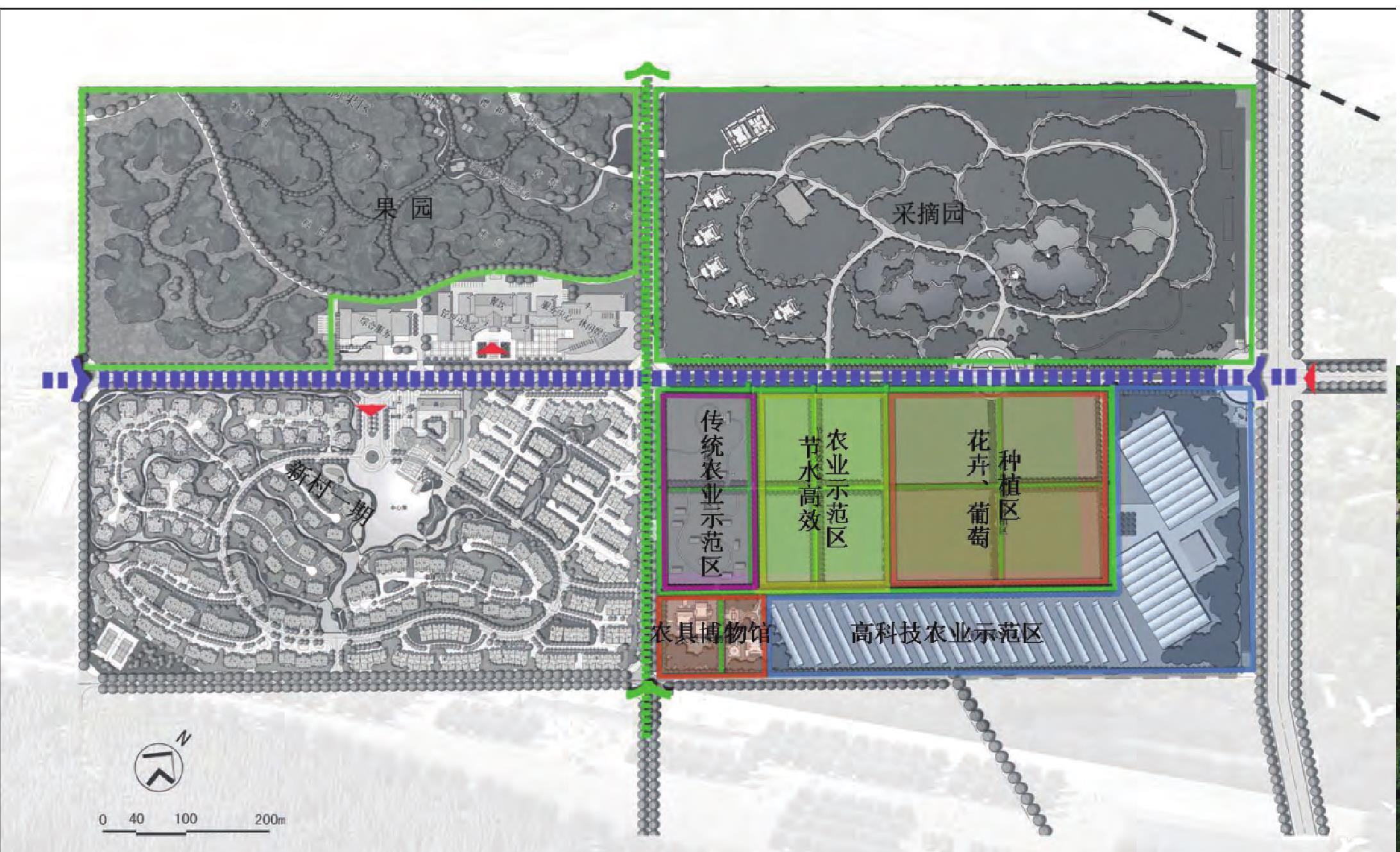 農(nóng)業(yè)展示園、花卉繁育與展示園分區(qū)圖