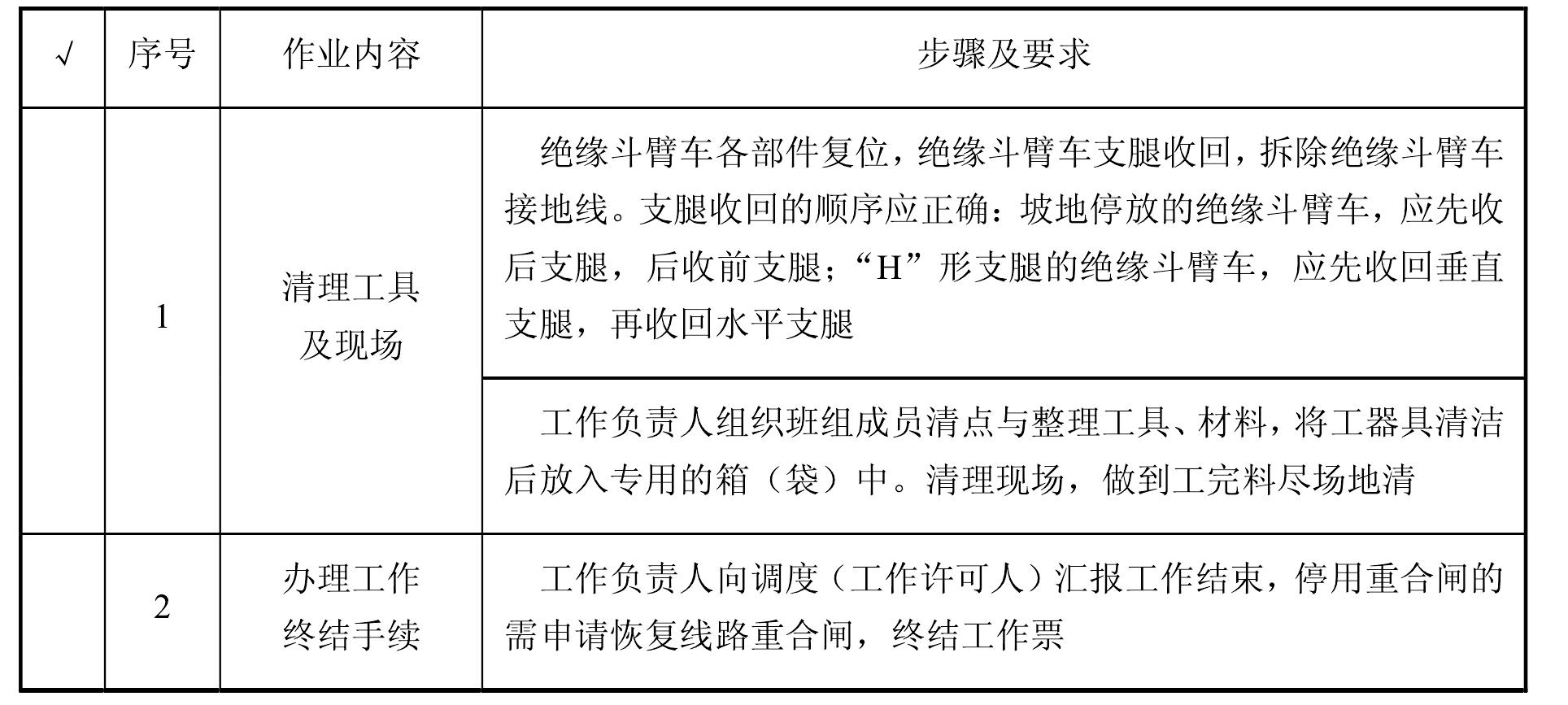 第七節(jié) 組立或撤除直線電桿(絕緣斗臂車)