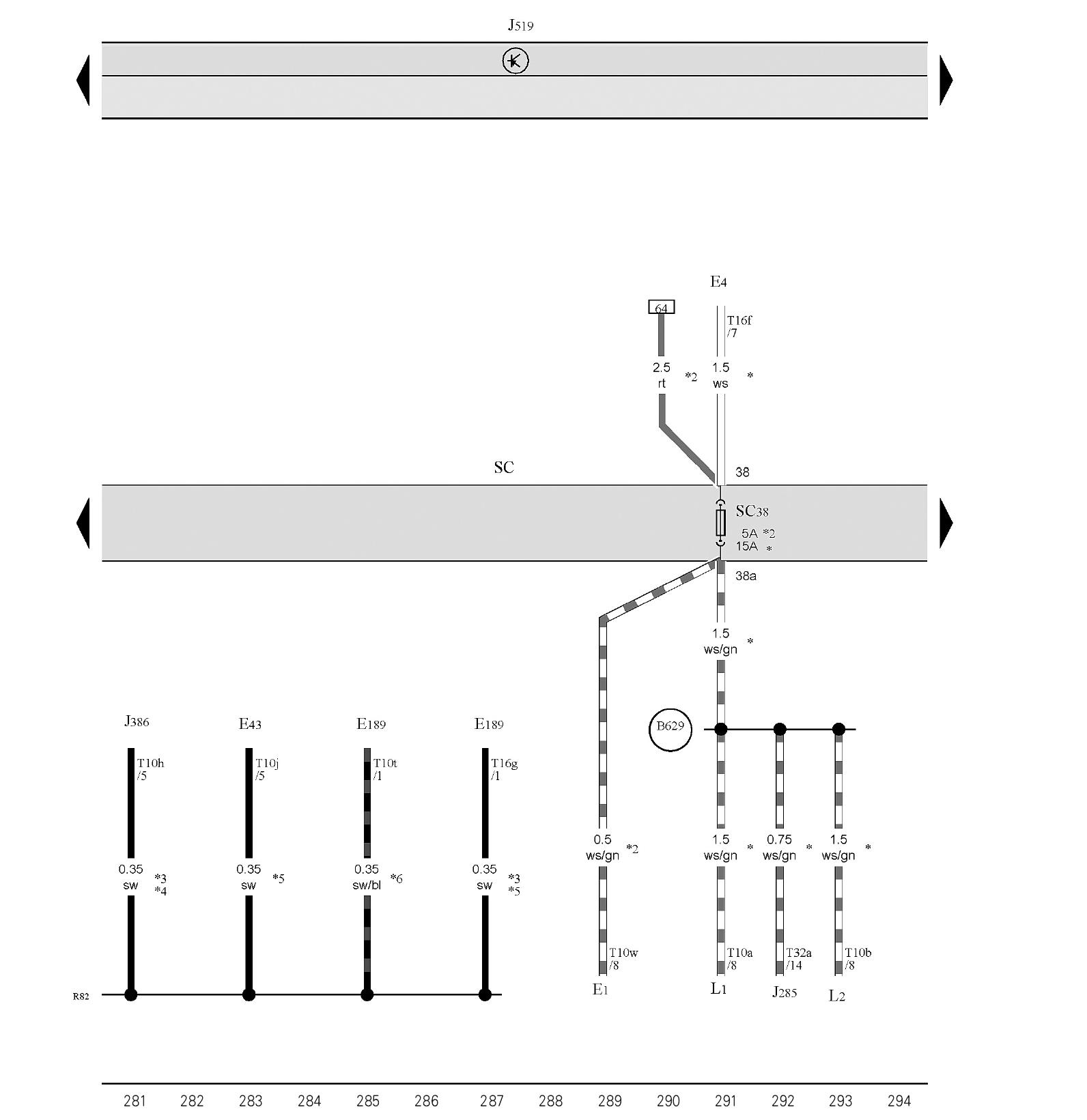 圖1-4-89 車載電網(wǎng)控制單元、保險(xiǎn)絲架C