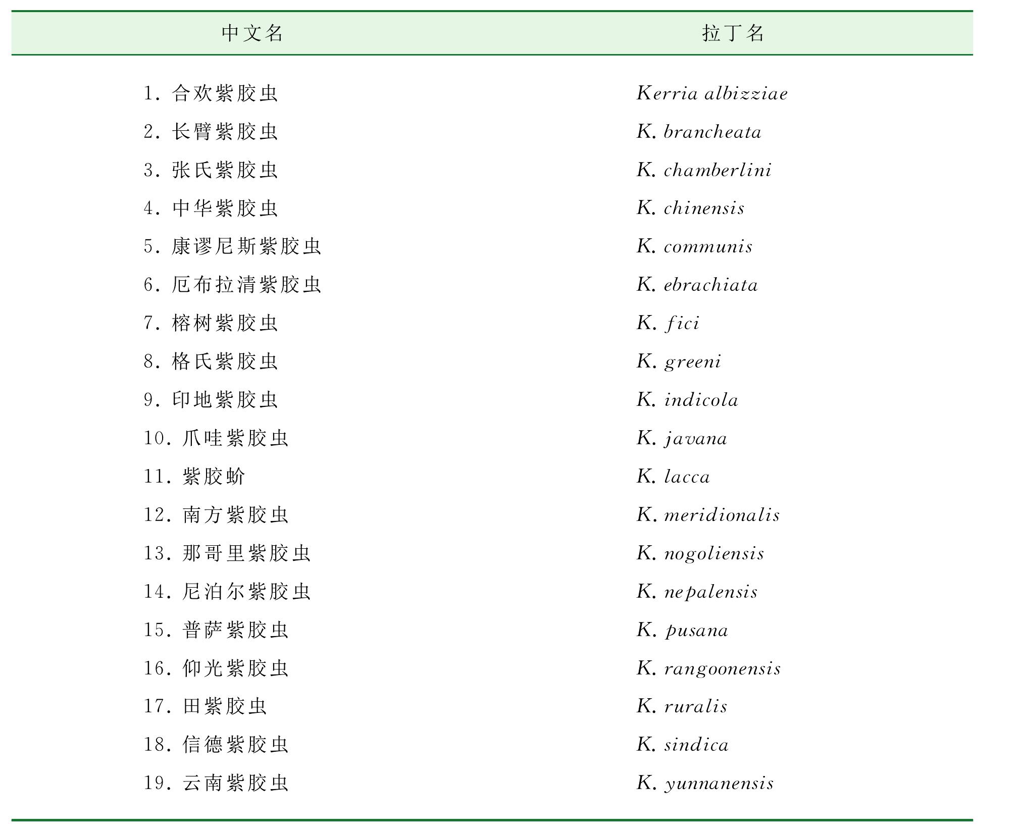 一、紫膠蟲(chóng)種類及分布